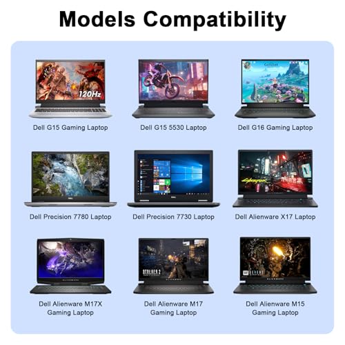 Image of 180W AC Charger Fit for Dell G7 15 17 7588 7590 7790 G5 15 G3 15 17 5515 3579 3779 Laptop Power Adapter Cord Compatible with Dell Dock WD19 WD15 Business Thunderbolt /Universal Docking Station