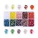 Round Glass Briolette Beads for Jewelry Making, Lucky Goddness 500pcs 6mm AB Colour Faceted Shape Variety Colorful Crystal Spacer Beads Assortments Supplies for Bracelets Necklaces with Storage Box