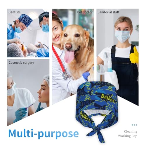Image of Breathable Working Cap with Adjustable Sweatband Scrub Cap for Men /Women | Breathable Working Cap with Adjustable Sweatband Scrub Cap for Men /Women