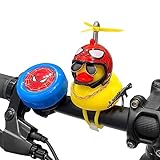 Himiway 2 Pack Bike Bell Kids Funny Bike Bell Horns Bike Spider Man & Rubber Duck Bicycle Accessories with LED Light Bike Bell for Kids Children Durable, Loud and Clear Sound