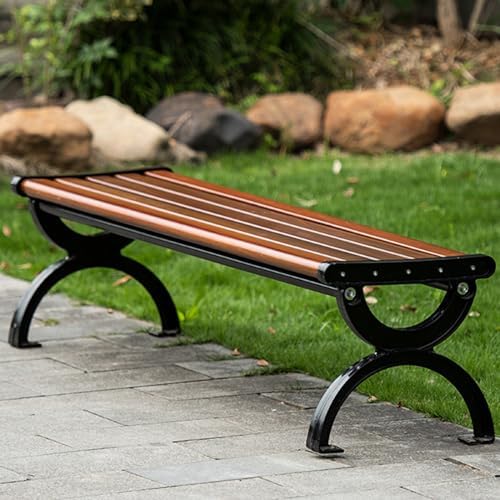 Durable All-Weather Metal Backless Outdoor Bench - 47in Patio & Garden Seating for Porch, Lawn & Balcony, Ideal for Outdoor Spaces, Stylish & Functional
