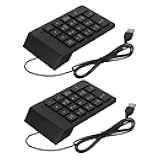 2pcs USB Numeric Keypad Financial Pad 18-Key Compact Keyboard for Laptop and Desktop PC Office Accounting Data Entry