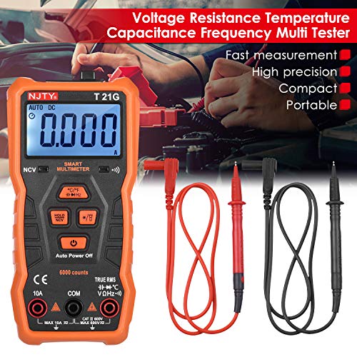 Jiangtao T21G Mini Multímetro Inteligente 6000 Counts True RMS Medidor Universal Tamanho de Bolso Co