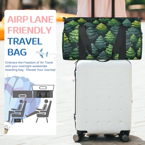 Green Tree Sports Duffle Bag for Women Men Waterproof Overnight Weekender Bag with Adjustable Strap Travel Tote Bags for Beach Yoga Work Dance Swim3