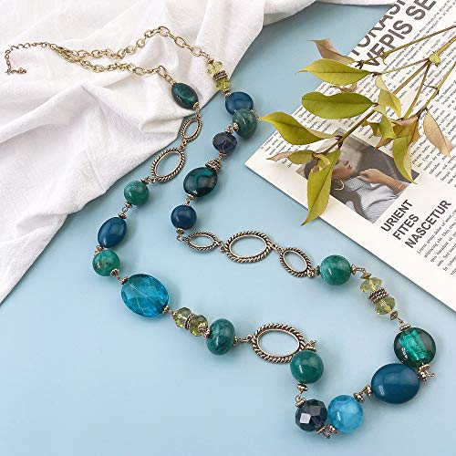 Firstmeet Long Fashion Handmade Resin Beaded Chain 43" Necklace (Xl-1001) #TOP2