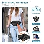 travel inspira Travel Money Belt with Slim Anti-Theft RFID Blocking Passport Holder for Travel Concealed under Clothes for Ultimate Protection of Credit Cards, Cash, Passport & Documents, Black - Image 3