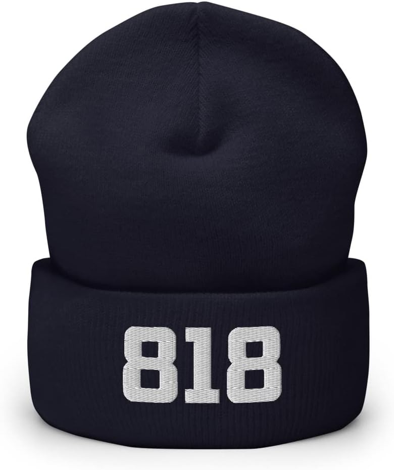 818 San Fernando Valley Cuffed Beanie, 818 Los Angeles Beanie for Men & Women