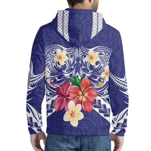 JooMeryer Mens Tribal Polynesian Tapa Printed Long Sleeve Full Zip-Up Hoodie Hooded Sweatshirts4