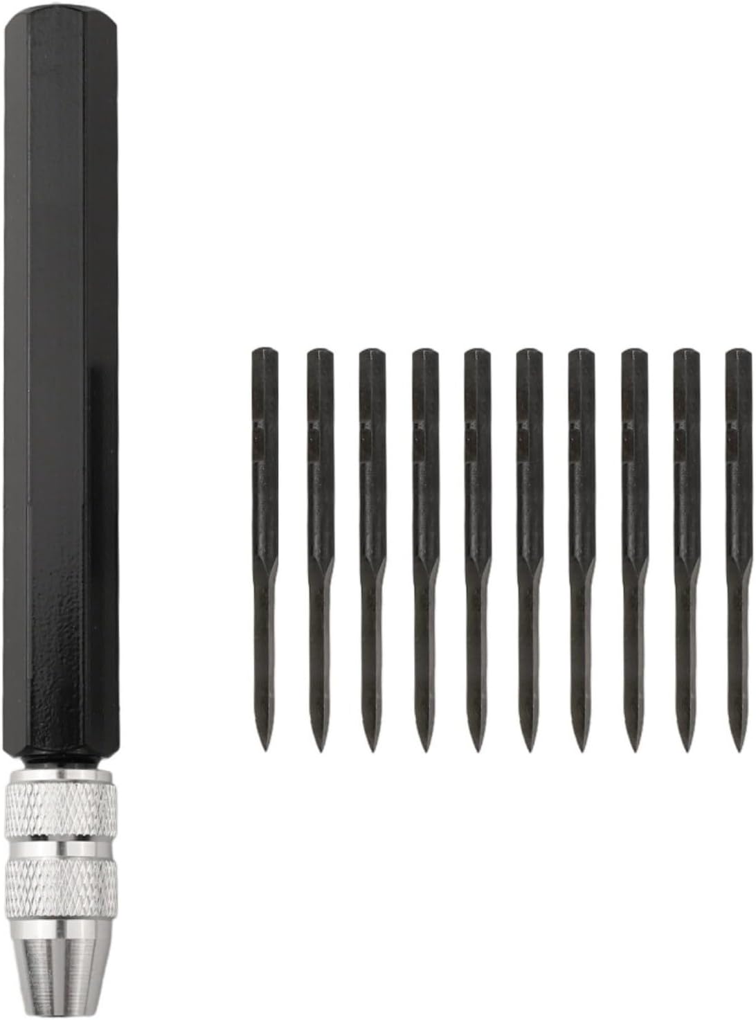 11PCS Adjustable SC1300 Deburring Tool Kit, Includes 10 BD5010 HSS Blades For Metal, Plastic, Copper, Brass Burr Removal And Trimming
