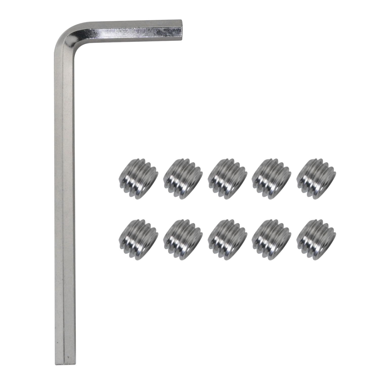 10PCS 3/8-16 x 3/4 Stainless Steel Internal Hex Head Screws with Hex Wrench Cup Point Drive Set Screws for Mechanical Gear Object Fixing