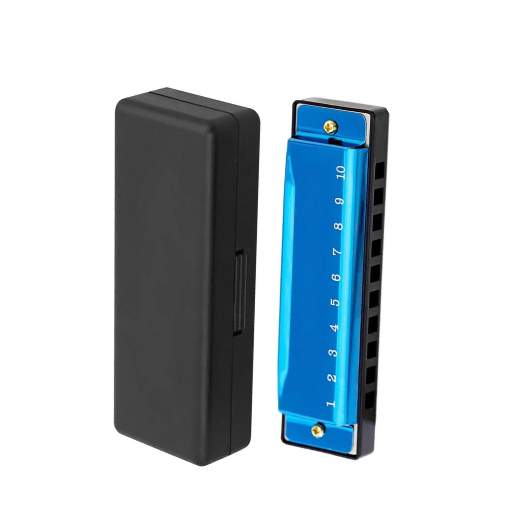Armonica A Bocca A 10 Note Colore Verde Oro Professionale Adatta A Principianti Adulti Armonica(Blue)