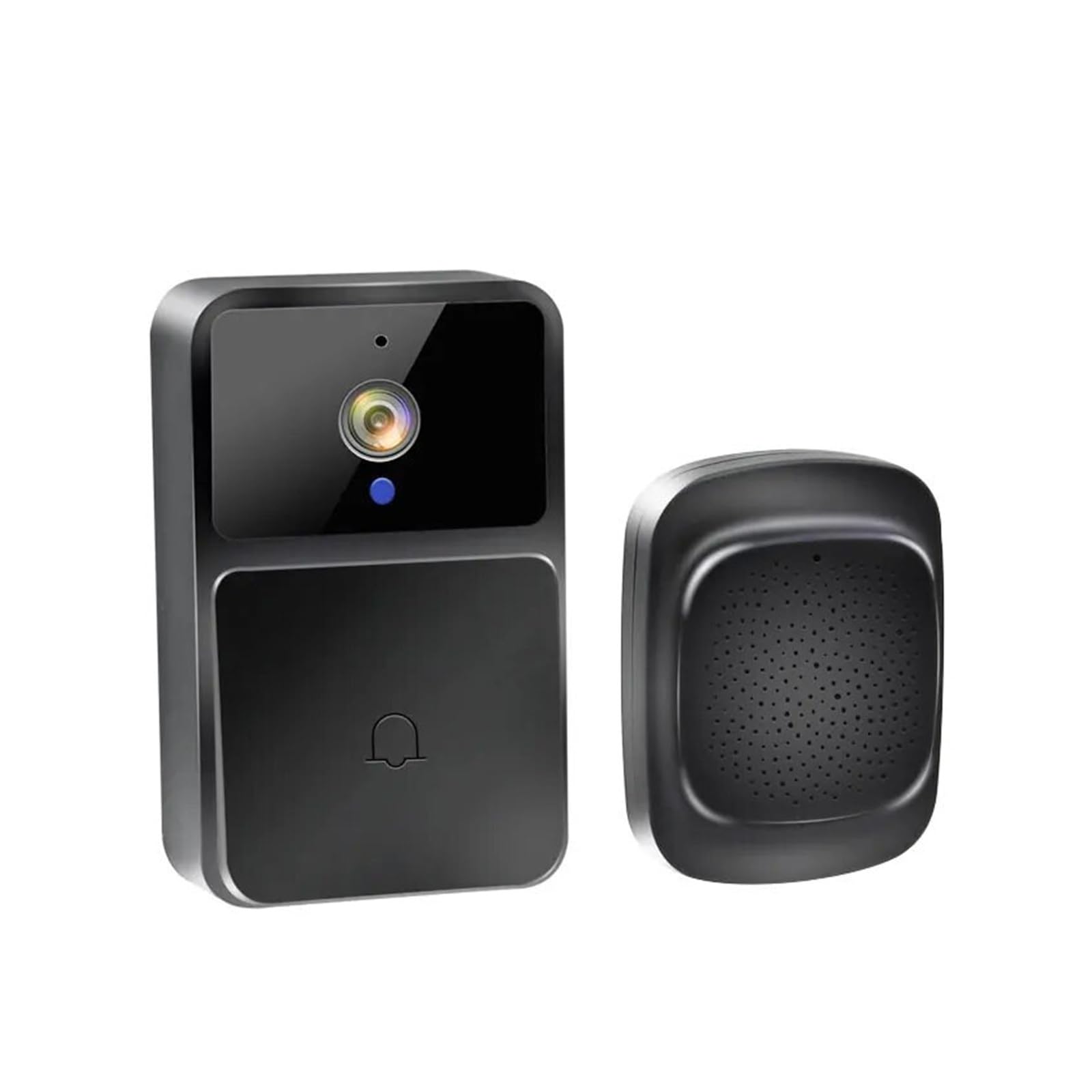 Timbre con cámara y videoportero WiFi, visión Nocturna, HD, inalámbrico, Inteligente, for Seguridad del hogar, con batería. Vista Amplia