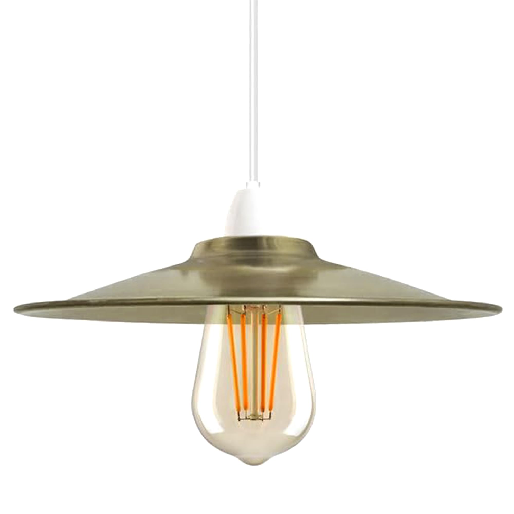 22cm Yellow Brass Metal Ceiling Light Shade Easy Fit Pendant Lampshade