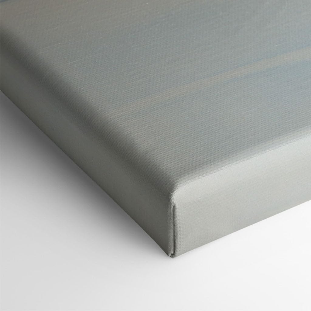 Canvas for Living room. Serene Waters and Tranquil Shores: A Masterpiece of Calmness in Blue and Gray, 27 x 18 inch Canvas Wall Art - Contemporary Masterpieces - Modern Home Decor