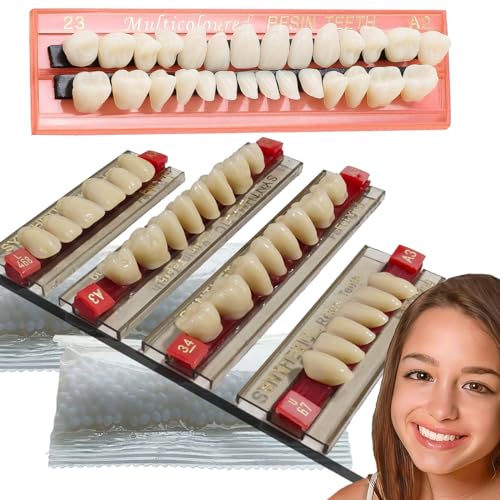 Image of A3 Fake Teeth, 1+1 Set ofmaximum Standard Size Teeth Provisional Tooth Fake Teeth, Tooth kit, Tooth Kit DIY All Teeth 1+ 1Sets.Dental Education,Dental Teeth Teaching Model., Bag