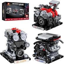 JMBricklayer V6 L4 B4 Engine Model Kits that Works, 3-in-1 STEM Mechanical Car Engine Building Blocks for Adults & Teens, DIY Engine Toy, Home or Office Display, Mini Engineering Construction Gifts