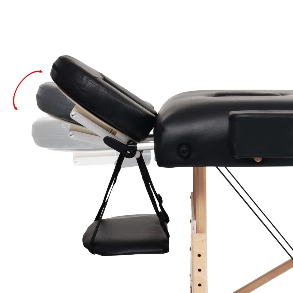 Generisch Massageliege 3 Zonen Tragbar 10 cm Polsterung Schwarz,Gesundheit & Schönheit,Körperpflege,Massage & Entspannung,Massagetische,110153