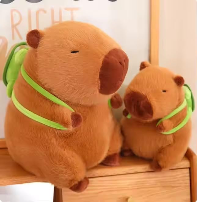 Image of ADORA Capybara with turtle soft toy - 40 cm (Brown) Cute and Cuddly Brown Plush Stuffed Animal for Babies, Kids Lovable Fluffy Capybara Plushies Realistic Design Stuffed Doll Snot-Pulling Fun for Kids