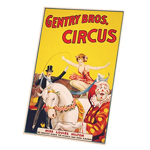 Poster Tendance Original Clowns et Magie Tableau Nostalgie Enfance Spectacle Gentry Circus 60x90