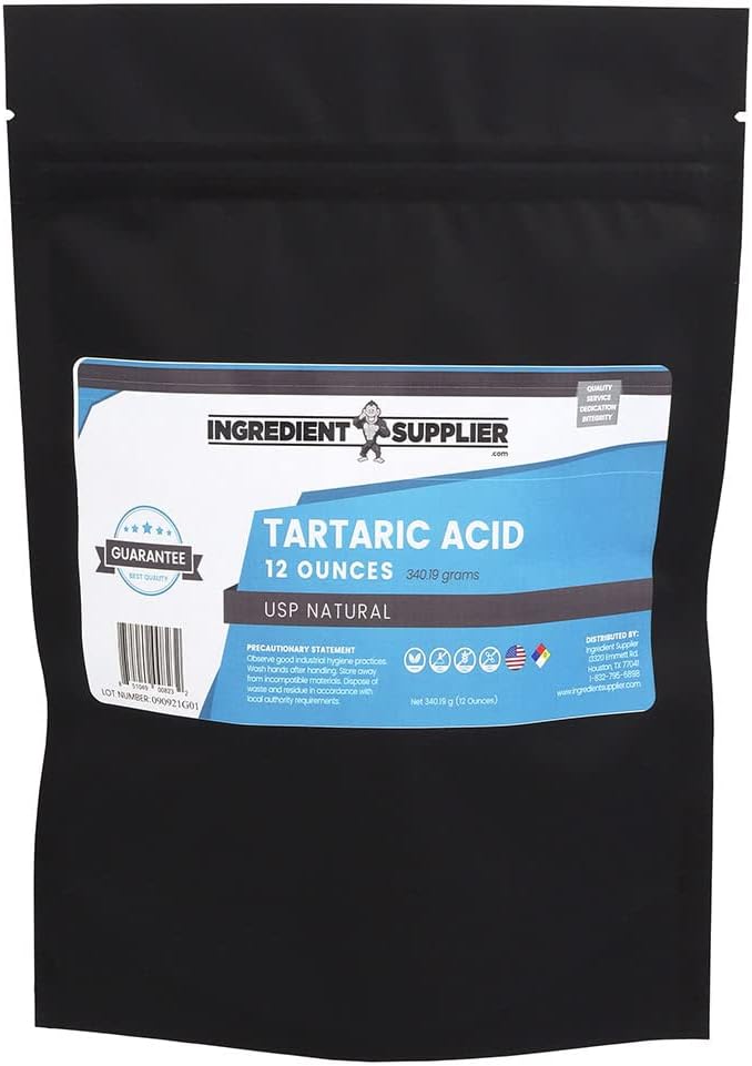 Pure Tartaric Acid - 12 Oz. - USP Food and Pharmaceutical Grade - Highest Purity