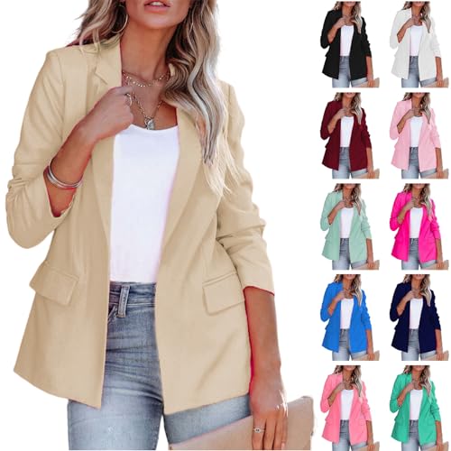 Women Blazers Business Casual Jackets Elegant Office Work Suit Jacket Fashion Long Sleeve Open Front Cardigan Coat Tops3