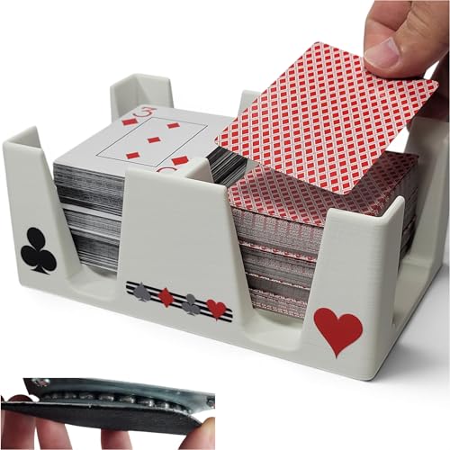 Busting with Pips 6 Deck Swivel Playing Card Tray for 2-6 Decks (White)