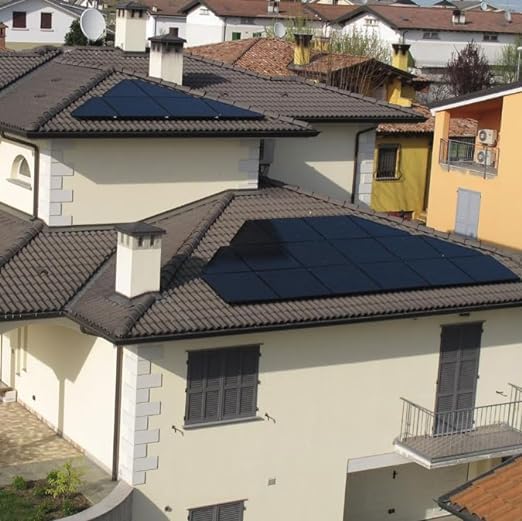 Modulo Fotovoltaico Monocristallino Potenza 410W Dimensioni 113,5x173x3 cm Risparmio Energetico (Black)