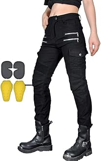 CBBI-WCCBWomen Moto Jeans Motorcycle Pants Motorbike Biker Trousers with Zipper