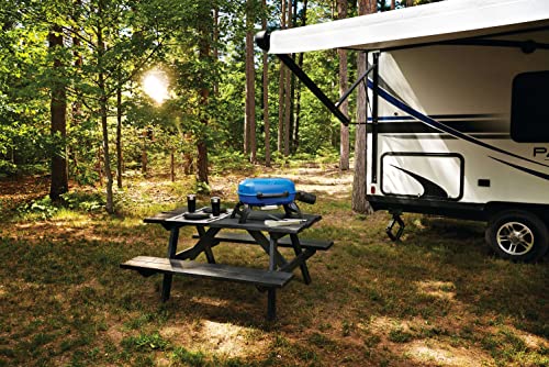 Image of Napoleon TravelQ 240 Compact Portable Propane Gas Grill, Blue, Tailgating, Camping, and Small Outdoor Spaces