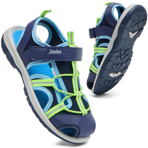 Image of Daclay Boys Girls Toddler/Little Kid/Big Kids Sandals Summer Outdoor Summer Closed Toe Beach Sandals Athletic Outdoor Drying Sport Sandals