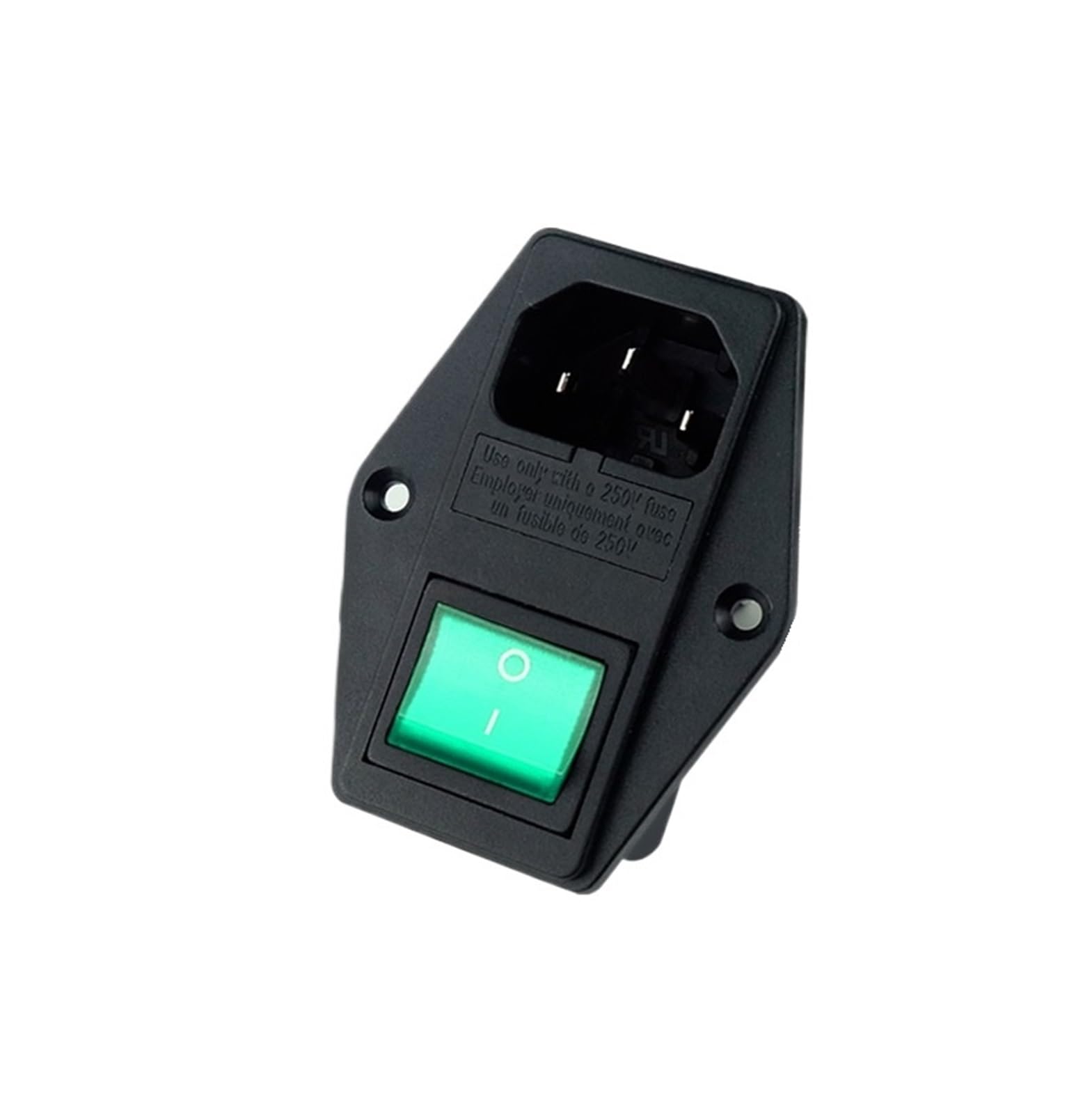 Presa for apparecchi a Tre Fili con Presa di Corrente CA ad Alta Corrente con Doppio Interruttore di Sicurezza e Luce(Green,15A)