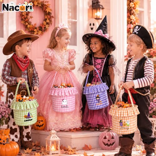 Image of Personalized Halloween Bucket Custom Halloween Basket Candy Bucket for Kids
