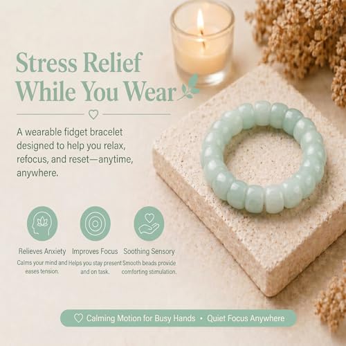 Image of Frodete Bodhi Fidget Bracelet Seed Stretch Anxiety Relief Healing Jewelry