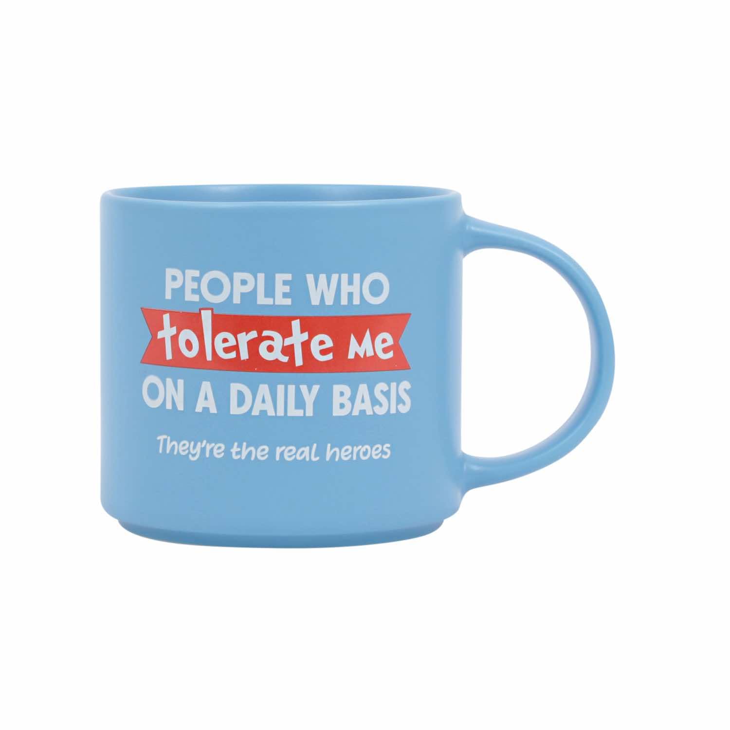 Splosh Cheeky Tolerate Mug - Funny Coffee Cup with Humorous Sayings and Messages Unique Gift Ideas for Her and for Him Coffee & Tea Lovers Family Home Office Gift 435ml