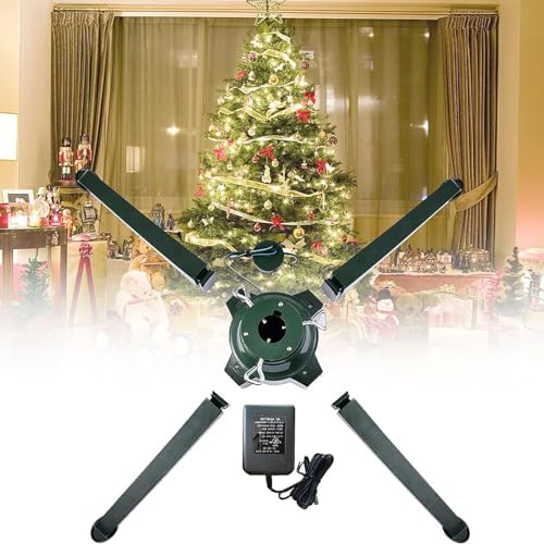 Heavy Duty 360° Rotating Christmas Tree Stand for 9.8ft Artificial Trees, Sturdy & Easy to Assemble Holiday Decor Base, Perfect for Festive Celebrations