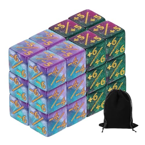 Contadores de dados magicos juego de dados acrilicos D6 accesorios de juego con bolsa