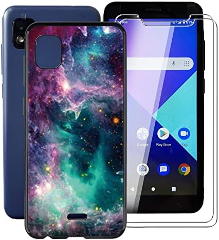 HHUAN Case for Wiko Life 3 U316AT (5.00") with 2 Tempered Glass Screen Protector. Ultra-Thin Black Soft Silicone Anti-Drop Phone Cover, TPU Bumper Shell Case for Wiko Life 3 U316AT - WMA33