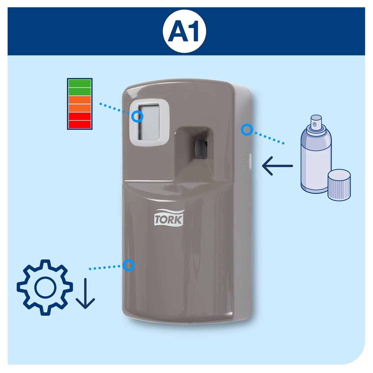 Tork 256.055 Alluminium / Grau Lufterfrischer Sprühspender