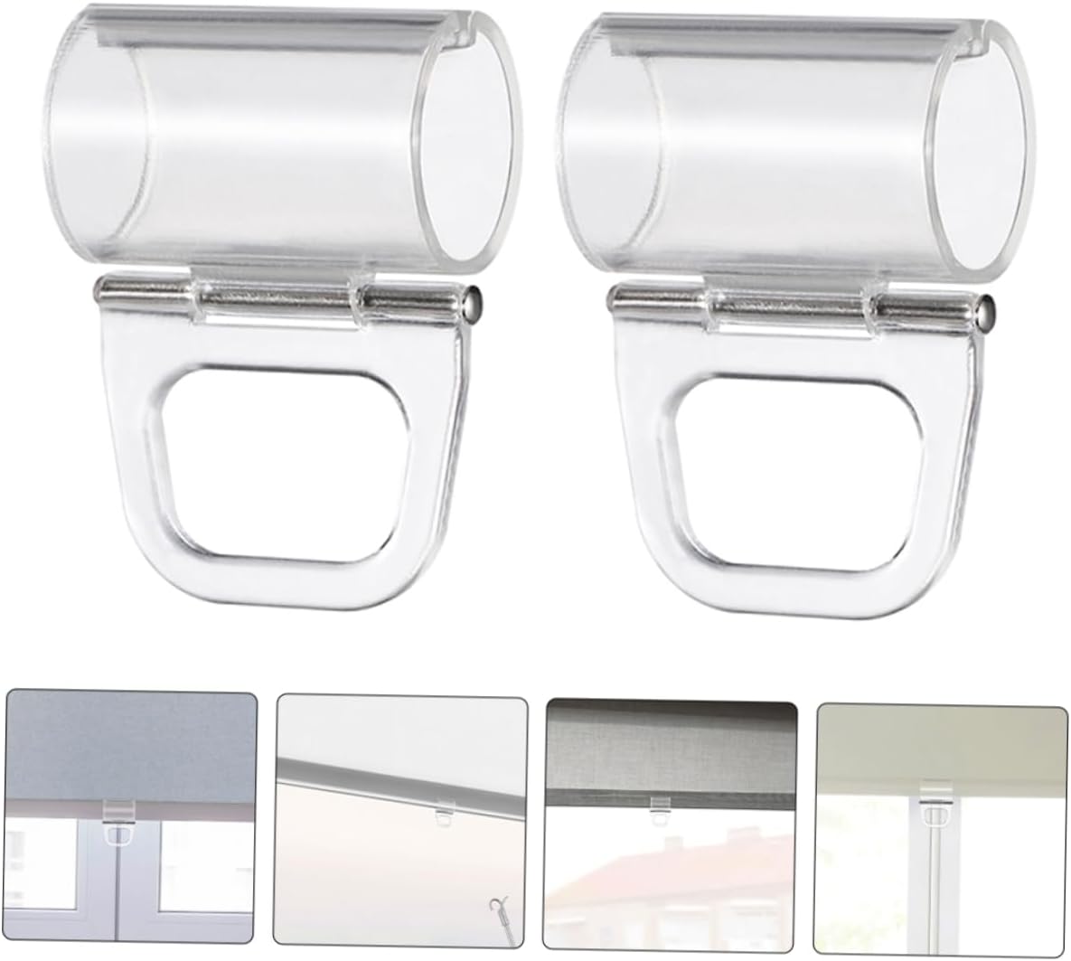 ORFOFE Pleated Shade Lift Hooks Handles 8Pcs Easy Install Window Shade Clips Brackets for Roller Blinds Replacement Plastic Curtain Accessories Home Decor