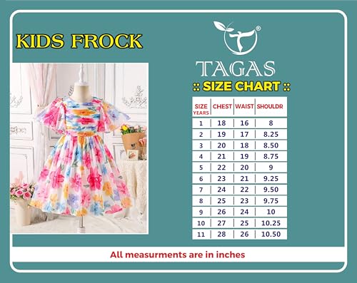 Image of TAGAS Girls' Princess Dress | Girl Floral Print Dress |Dresses birthdaydress for Babygirls |
