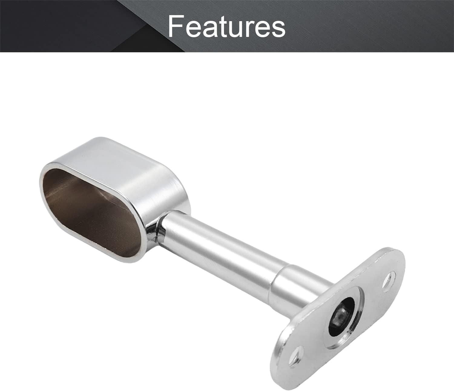 MroMax Shower Curtain Rods Wardrobe Pipe Lever Wall Mounted Support Bracket Suitable Pipe Diameter 0.63" x 1.18" Bright Light Tone 6pcs