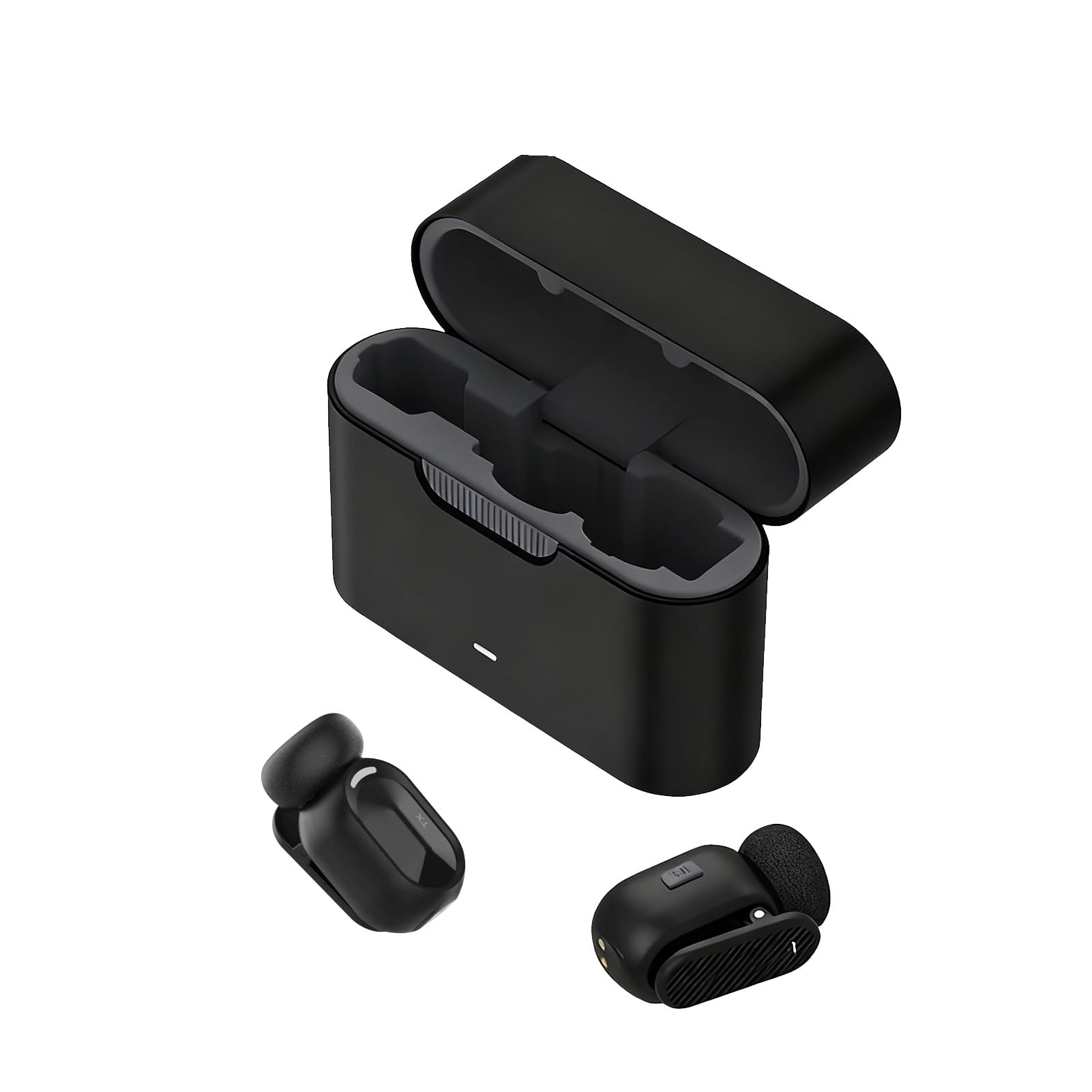 Goshyda Microfono Lavalier Wireless con Riduzione del Rumore AI, Microfono Ad Alta fedeltà da Bavero 48kHz/24-bit per Streaming Live di Vlog, Kit Portatile SNR da 68 DB con Doppia Registrazione,