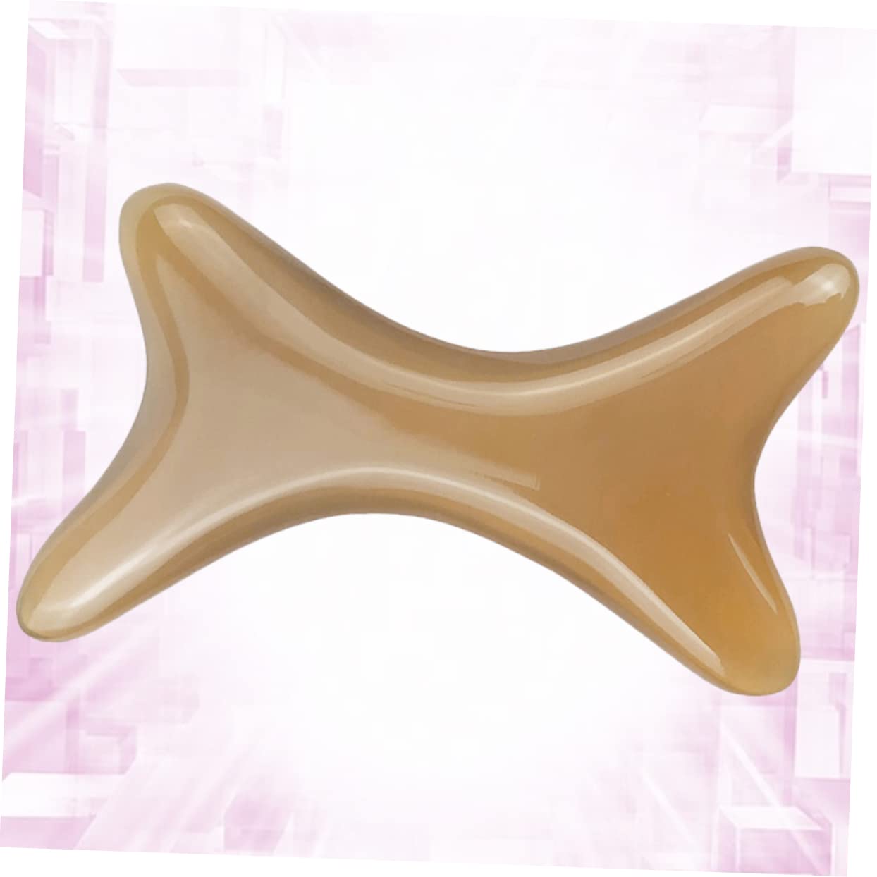 Beavorty Scrapping Plate Skin Scraping Massage Natural Horn Plate Green Bracelet for Men Massage Board Gua Sha for Beauty Massage Stick Jade Squeegee Facial Yellow Horn Tool