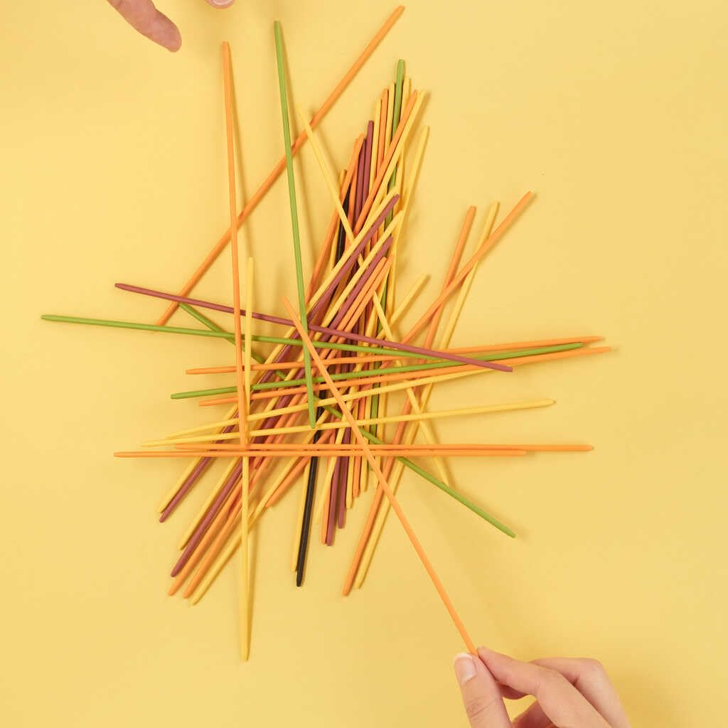 Balvi Jeu société Mikadetti Jeu d'adresse Mikado Version Spaghetti Bambou