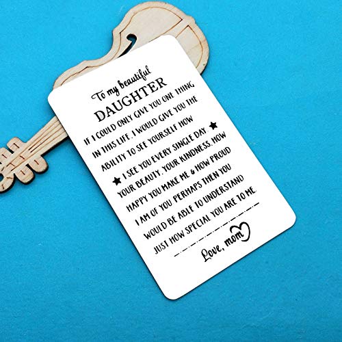 Xiahuyu Daughter Gifts from Mom Engraved Wallet Insert Card for Daughter Graduation Gifts Inspirational Gifts for Daughter Wedding Mothers Day Gift Christmas Birthday Gifts for Daughter4