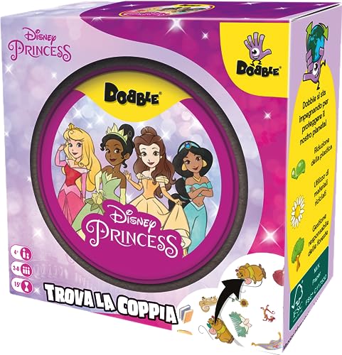 Asmodee - Dobble: Disney Princess - Divertente Gioco da Tavolo per Tutta la Famiglia con le Principesse Disney, 2-8 Giocatori, 4+ Anni, Edizione in Italiano