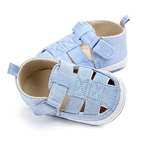 Baby Girls Boys Sandal Infant Toddler Shoes Newborn First Walkers Prewalker Crib Shoes Athletic (Blue, 5 M Toddler)2