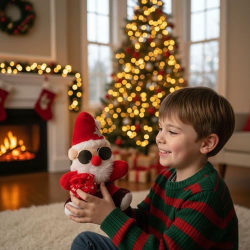 Image of Tickles Santa Claus Wearing Sunglasses Soft Stuffed Plush Toy for Kids Boys & Girls Christmas Day (Size: 30 cm Color: Red)