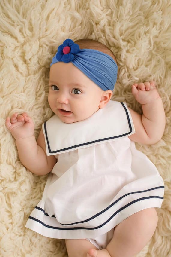 6 Pcs Handmade Flower Baby Headbands Super Stretchy Soft Knot Headbands Nylon Toddler Hairband Accessories for Newborn and Toddler Kids3