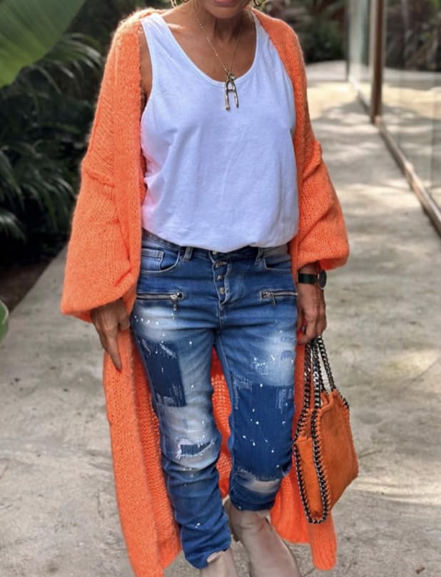 MAICOSY Women's Love Peace Graphic Oversized Cardigan Long Sleeve3